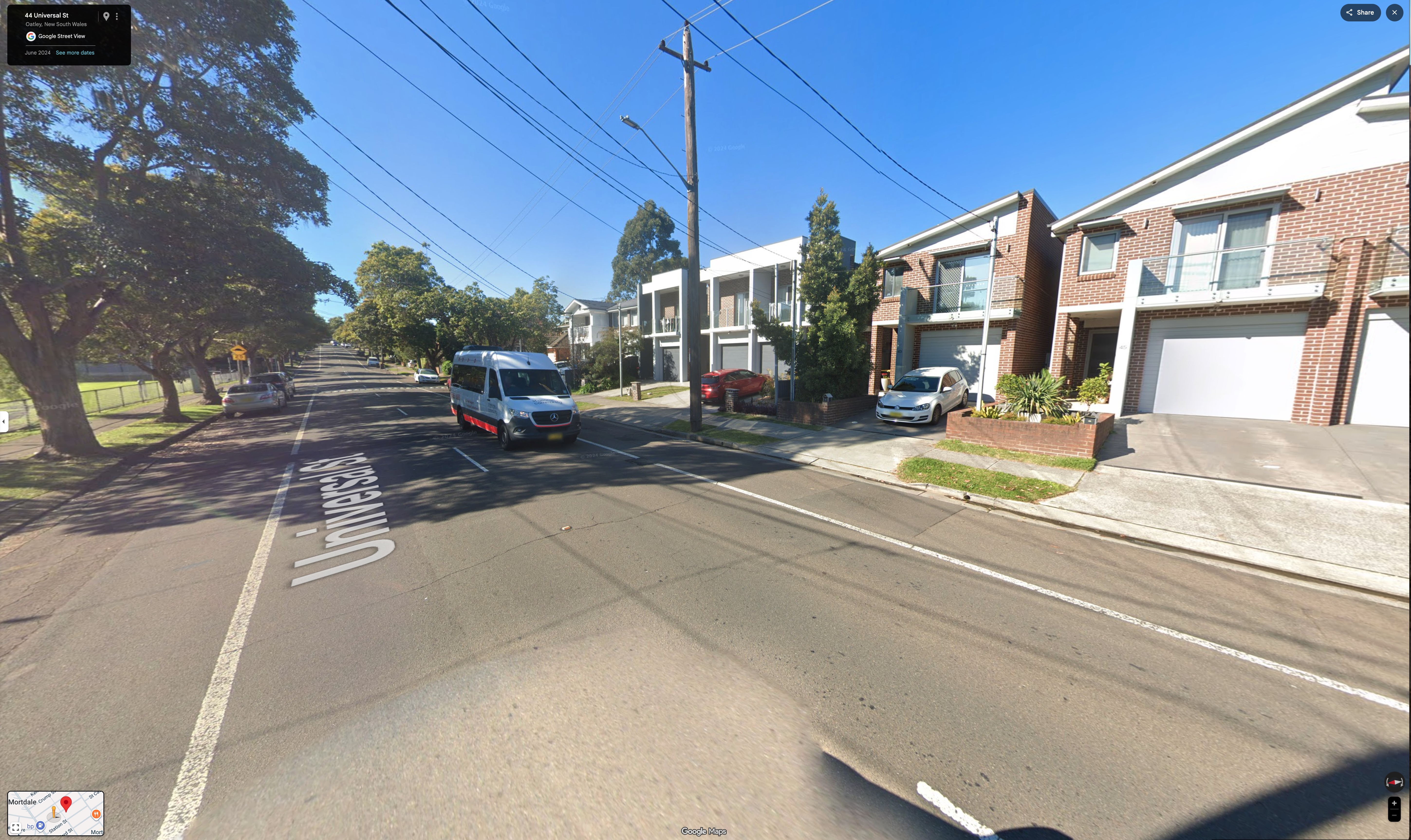 Existing streetscape for built concept 2