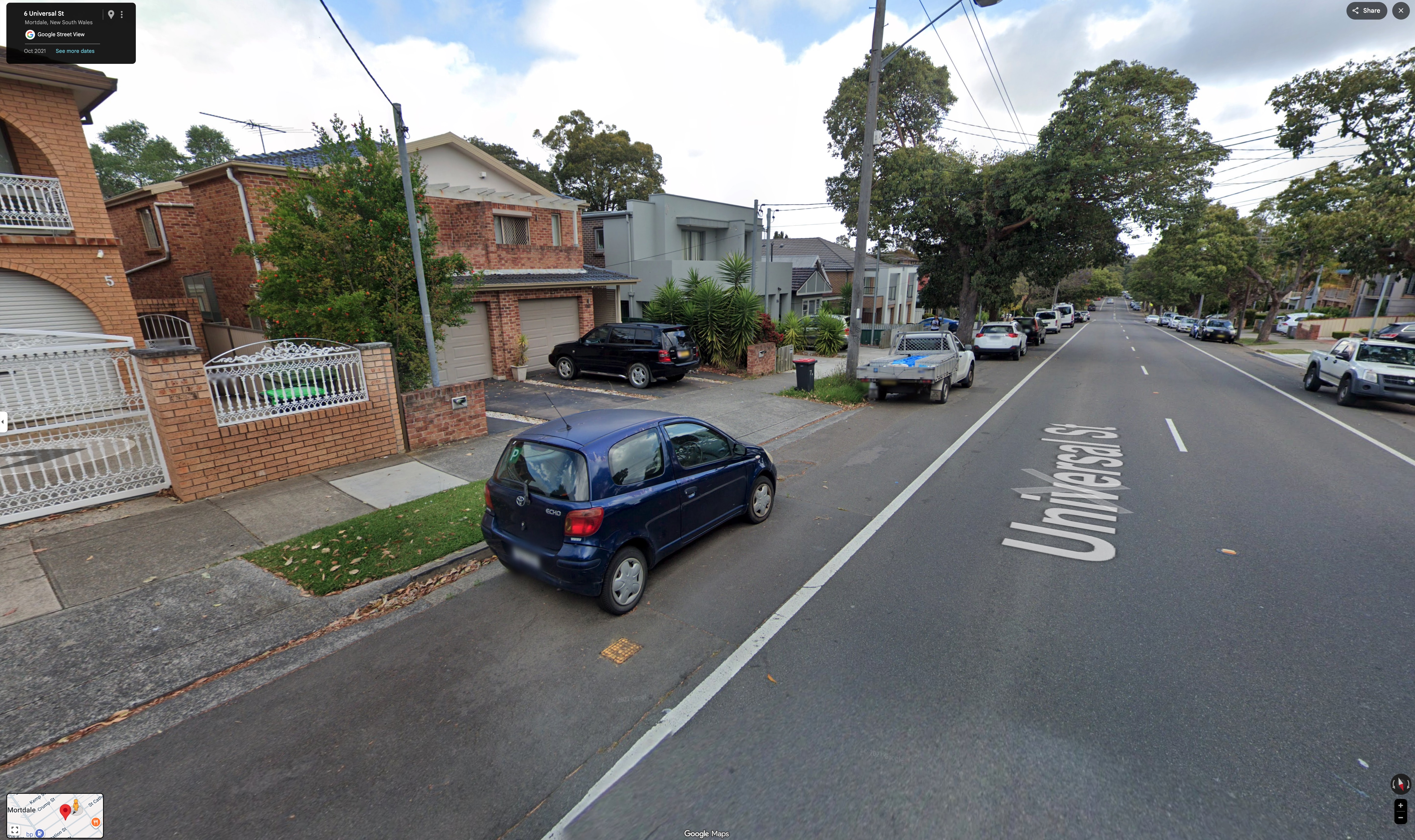 Existing streetscape for built concept 3