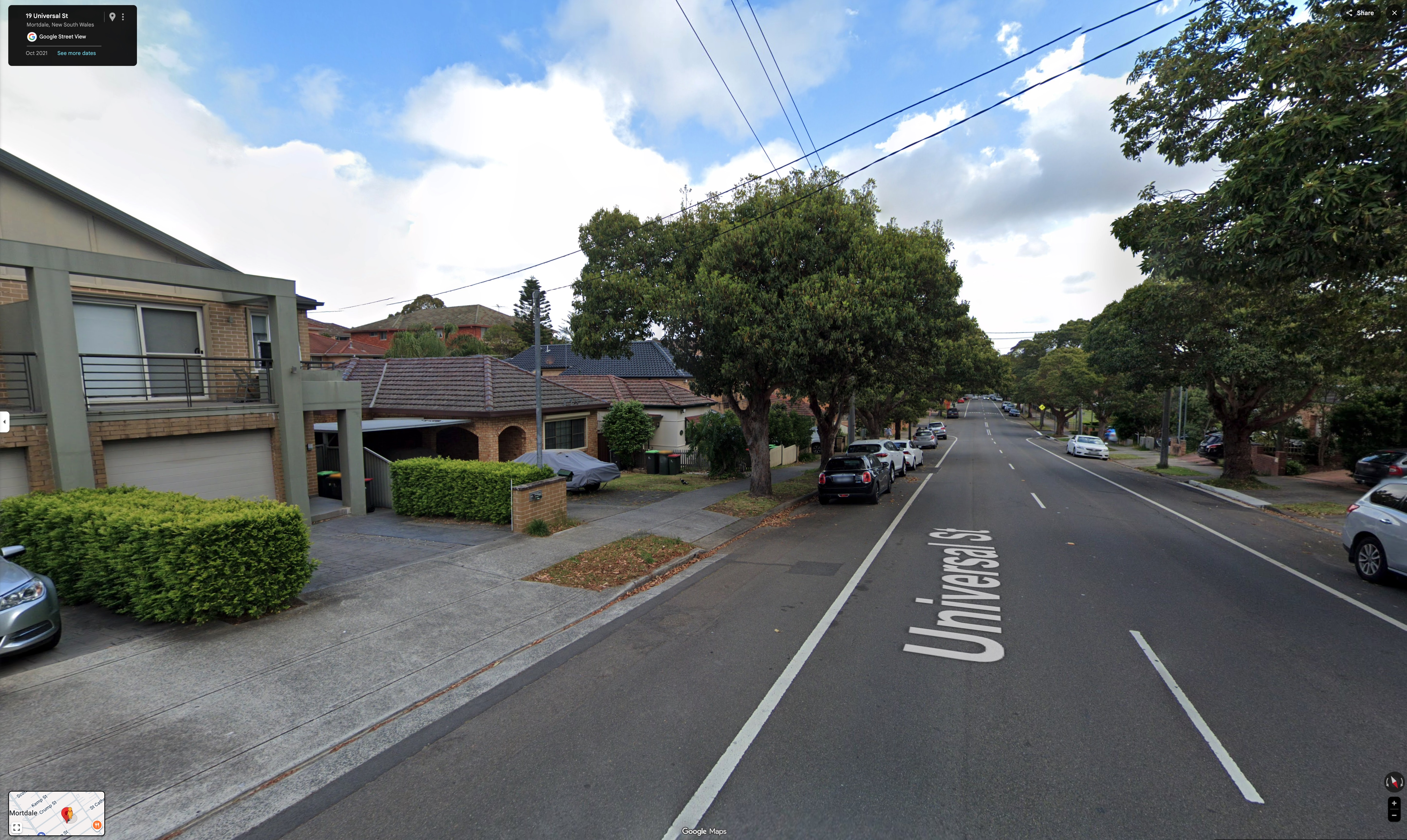 Existing streetscape for built concept 5